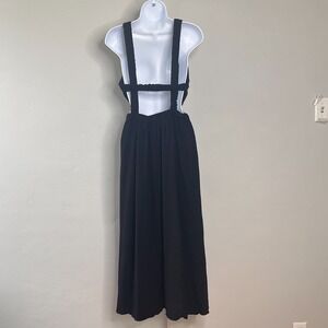 Modern Citizen Black‎ Linen Blend Cutout Open Back Maxi Dress Sleeveless Summer